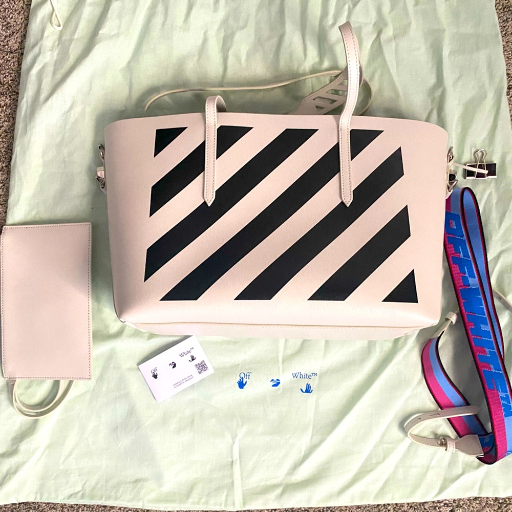 Off-White Binder Stripped Tote